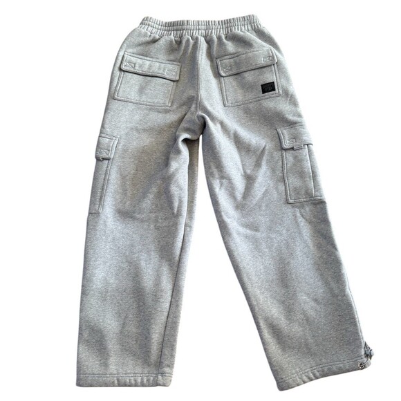 FB County Cargo Sweatpants Mens L Heather Gray Heavyweight Fleece Baggy - Picture 6 of 9